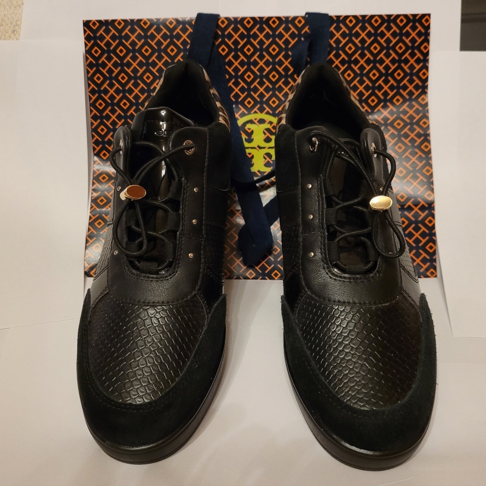 $210 NEW Geox Respira Casual Sport Leather  Sz 8 Black /Leopard